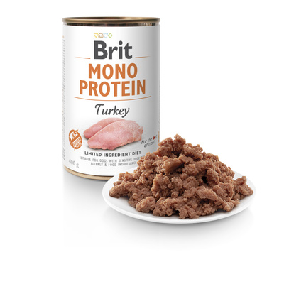 Brit Mono Eiwit met kalkoen 3x400g + WILD FARM Monoprotein Pork 3x400g