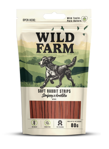 WILD FARM konijnreepjes 80g hondensnoepjes