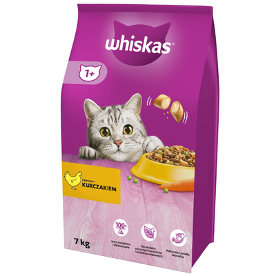 WHISKAS Droog Kattenvoer 1+ met Kip 2x7kg