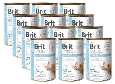 Brit Grain Free Veterinary Diet Hond Obesitas met Lam en Erwten 12x400g