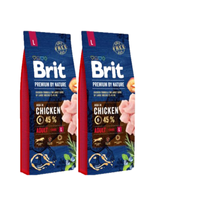 Brit Premium By Nature Adult L met Kip 2x15kg