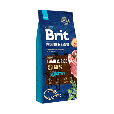 Brit Premium By Nature Sensitive met Lam en Rijst 2x15kg