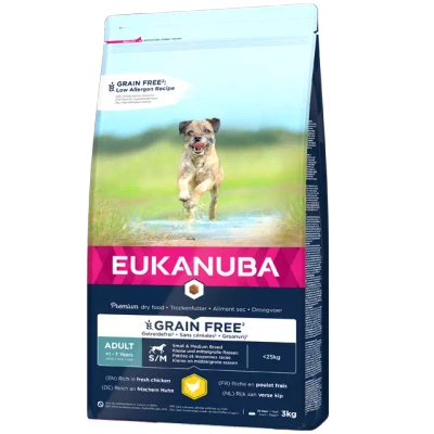 Eukanuba Adult Small&Medium Graanvrij Kip 3kg