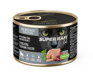 DOLINA NOTECI Super Rafi Cat P&F met parelhoen en eendenhartjes voor gesteriliseerde katten 185 g