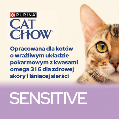 CAT CHOW Sensitive Kattenvoer met Zalm en Courgette in Saus 85g - 20 SIZEN + 6 GRATIS !!! + Groominghandschoen - Cat Chow GRATIS