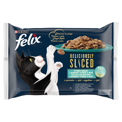 FELIX Heerlijk Gesneden Vissmaak Nat Kattenvoer 4x80g