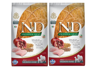 Farmina N&D Ancestral Grain Canine Adult Medium&Maxi Kip&Pompelgranaat 2x12kg