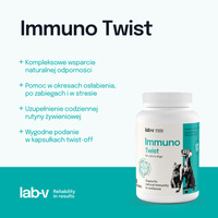 Lab-v Immuno Twist - natuurlijke ondersteuning van immuniteit en vitaliteit voor honden en katten 60 afneembare capsules