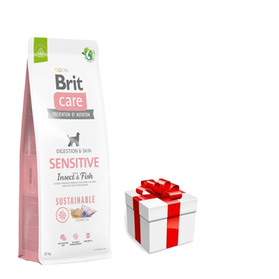 BRIT CARE Duurzaam Gevoelig Insecten & Vis 12kg + GRATIS een verrassing voor je hond!