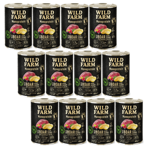 Wild Farm Monoprotein Wild Zwijn 12x400g hypoallergeen hondenvoer
