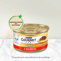 Purina Gourmet Gold Sauce Delight met Rundvlees 85g