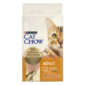 Purina Cat Chow Adult Tuna And Salmon 15kg + Groominghandschoen - Cat Chow