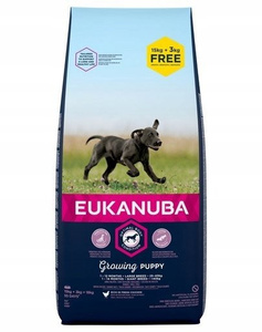 EUKANUBA Puppy&Junior Large Breed Kip 15kg +3kg GRATIS
