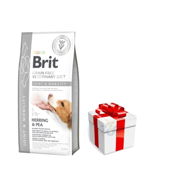 Brit Grain Free Veterinary Diet Hond Gewrichten & Mobiliteit Haring met Erwten 12kg + GRATIS een verrassing voor je hond!