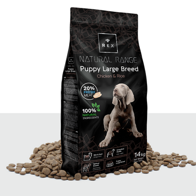 Rex Natural Range Puppy Grote Rassen Kip & Rijst 14kg