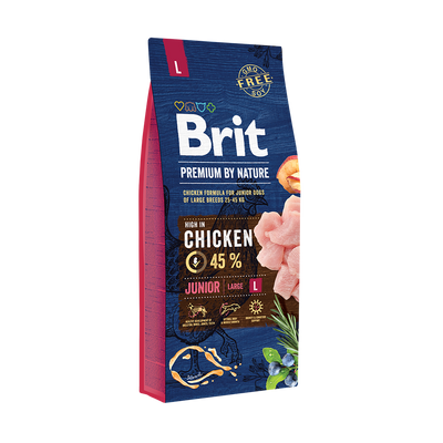 Brit Premium By Nature Junior L met Kip 15kg