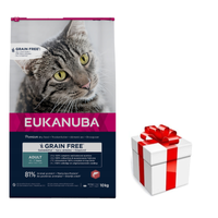 EUKANUBA Graanvrije Volwassen Zalm 10kg + GRATIS een verrassing voor je kat!