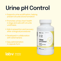 LAB-V Urine pH Controle - Ondersteuning voor honden en katten met struvietstenen 90 capsules