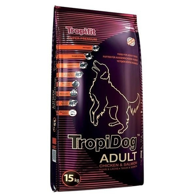 Tropidog Super Premium Adult Medium & Large Breed Kip & Zalm 15kg 