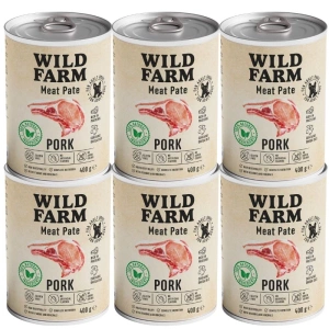 Wild Farm Pate Varkensvlees 6x400g glutenvrij hondenvoer