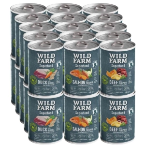 Wild Farm Superfood Rund 30x400g graanvrij hondenvoer MIX