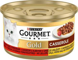 Purina Gourmet Gold met Rundvlees en Kip in Tomatensaus 85g