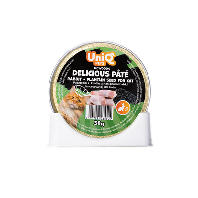 UNIQ PETS Nat kattenvoer ROYAL RABBIT konijnenpastei met lancetzaad 30 g x 8 st