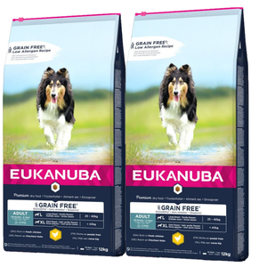 Eukanuba Adult Large Graanvrij Kip 2x12kg