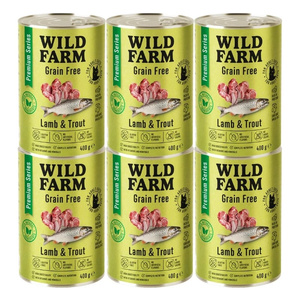 WILD FARM Premium Graanvrij Lam en Forel 6x400g - graanvrij kattenvoer