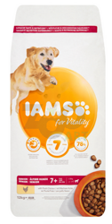 IAMS-Dry voeding voor vitaliteit voor senior honden van grote rassen, met kip 12kg