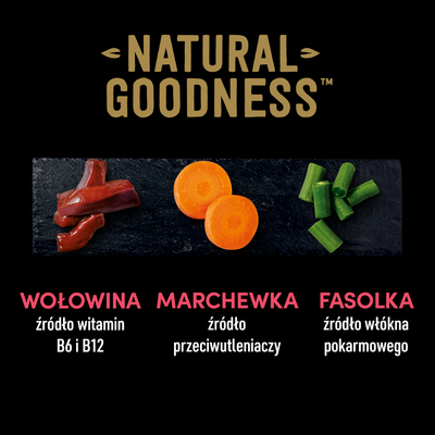 Cesar Natural Goodness Rundvlees rijk, gegarneerd met wortelen, bonen en kruiden 400g