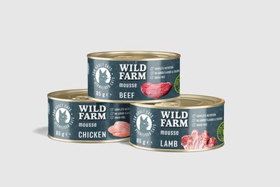 WILD FARM Mousse Lam 12x80g - graanvrije mousse voor katten
