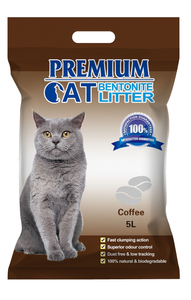 Premium kattenbrokken Bentoniet - Koffie voor katten 5L