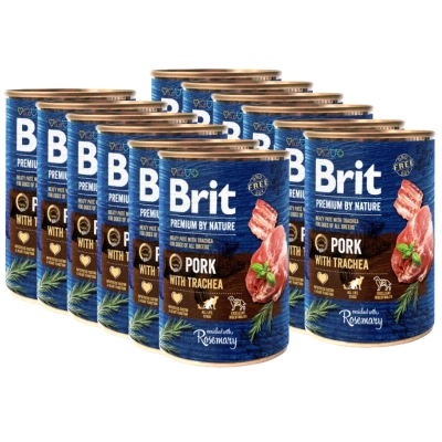 Brit Premium By Nature Varkensvlees met luchtpijp 12x400g