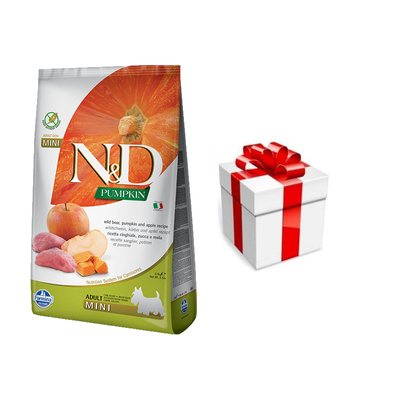 Farmina N&D Pompoen Graanvrij Canine Adult Mini Zwijn/Aappel 7kg + GRATIS een verrassing voor je hond!