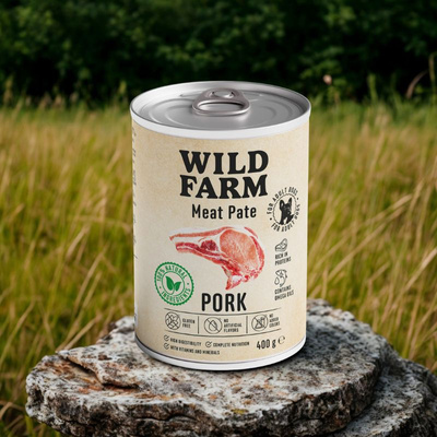 Wild Farm Pate Varkensvlees 6x400g glutenvrij hondenvoer