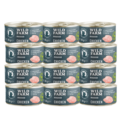WILD FARM Mousse Kip 12x80g - graanvrije mousse voor katten