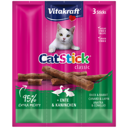 Vitakraft Cat Stick Mini Kabanosy Konijn & Eend 3x18g -