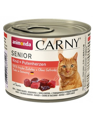 Animonda Cat Carny Senior Rundvlees en Kalkoenhartjes 200g