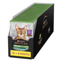 Purina Pro Plan Gesteriliseerd met eend voor katten 26x85g (18+8 GRATIS)
