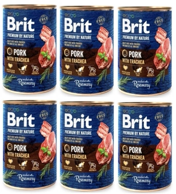 Brit Premium By Nature Varkensvlees met luchtpijp 6x400g