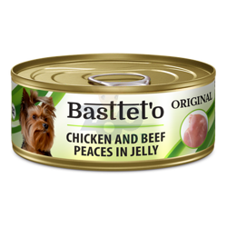 Basttet'o Original Kip met stukjes rundvlees in gelei 85g (blik) - voor hond