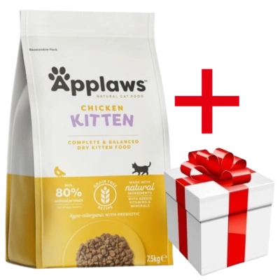 APPLAWS Complete Dry Kitten Chicken 7,5kg  + een verrassing voor de kat