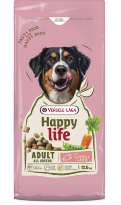 VERSELE-LAGA Happy Life Adult met Lam 12.5kg - Volwassen Grote Hondenvoer met Lam