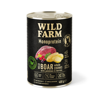 Wild Farm Monoprotein Wild Zwijn 400g hypoallergeen hondenvoer