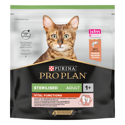 PRO PLAN Gesteriliseerd Vital Functions Zalmrijk kattenvoer 400g
