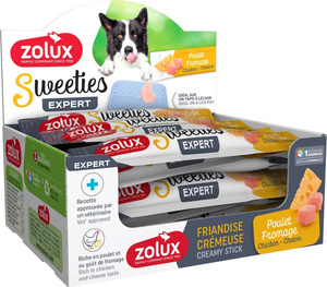 ZOLUX SWEETIES romige hondensnack met kip en kaas 14 g
