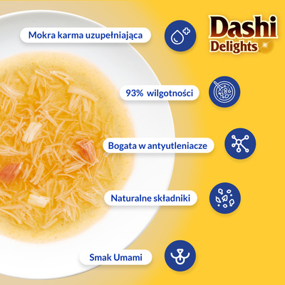 INABA Dashi Delights Zijdezachte Bouillon Kip met Tonijn &amp; Zalm Recept 40g