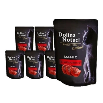 Dolina Noteci Premium voor gesteriliseerde katten met rundvlees 10x85g