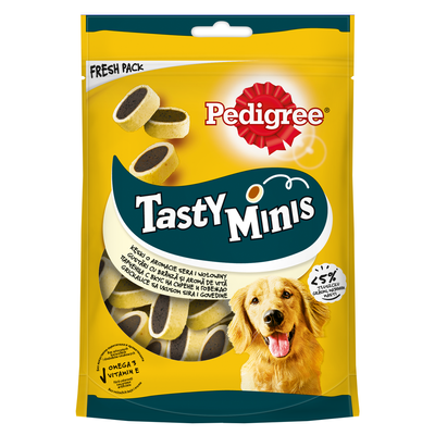 Pedigree Tasty Minis Rund & Kaas 140g